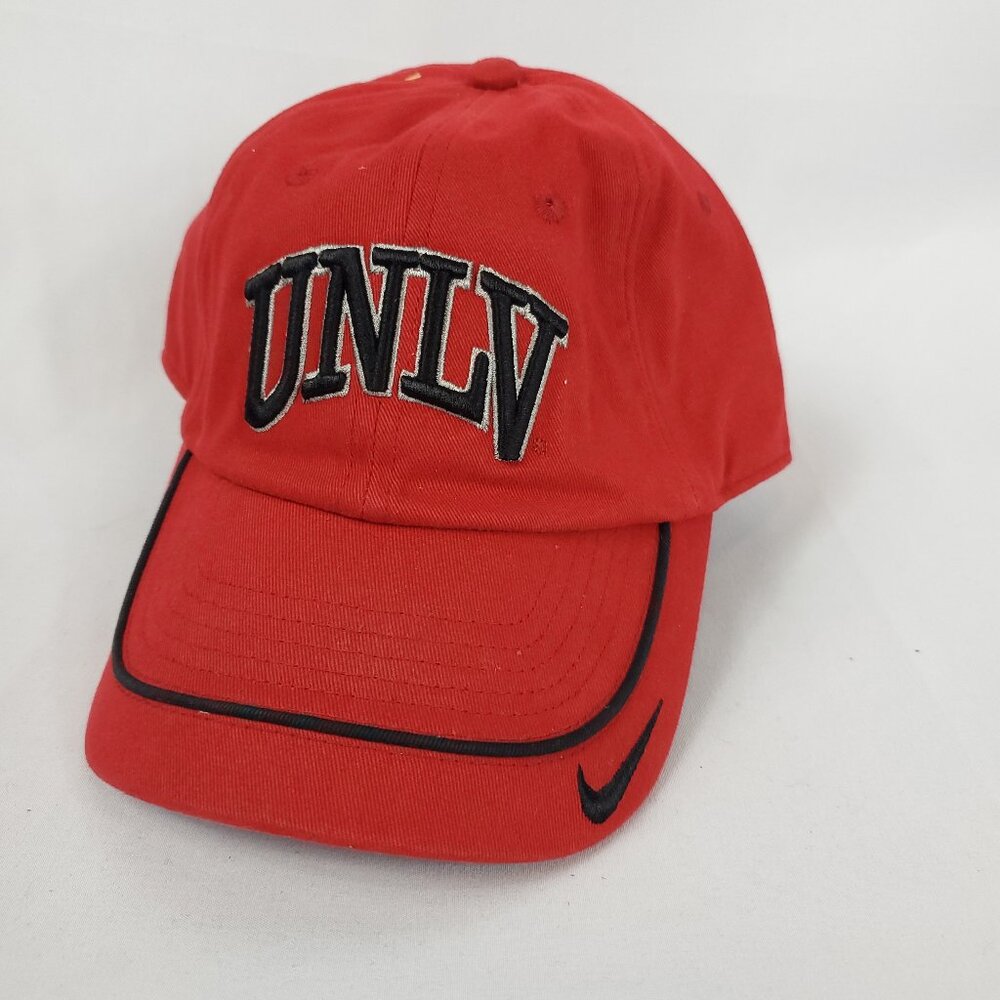 Nike UNLV Red Ball Cap Rebels Las Vegas Hat OS Embroidered UNLV Front